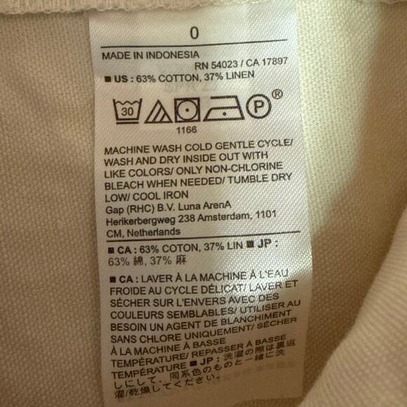 Banana Republic White Linen Button Knee Length Straight Pencil Cargo Skirt Sz 0 - Picture 5 of 5